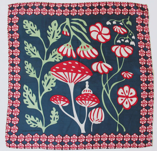 Les Belles Vagabondes Mini Alice Marine Navy Silk Scarf - Precious Sparkle