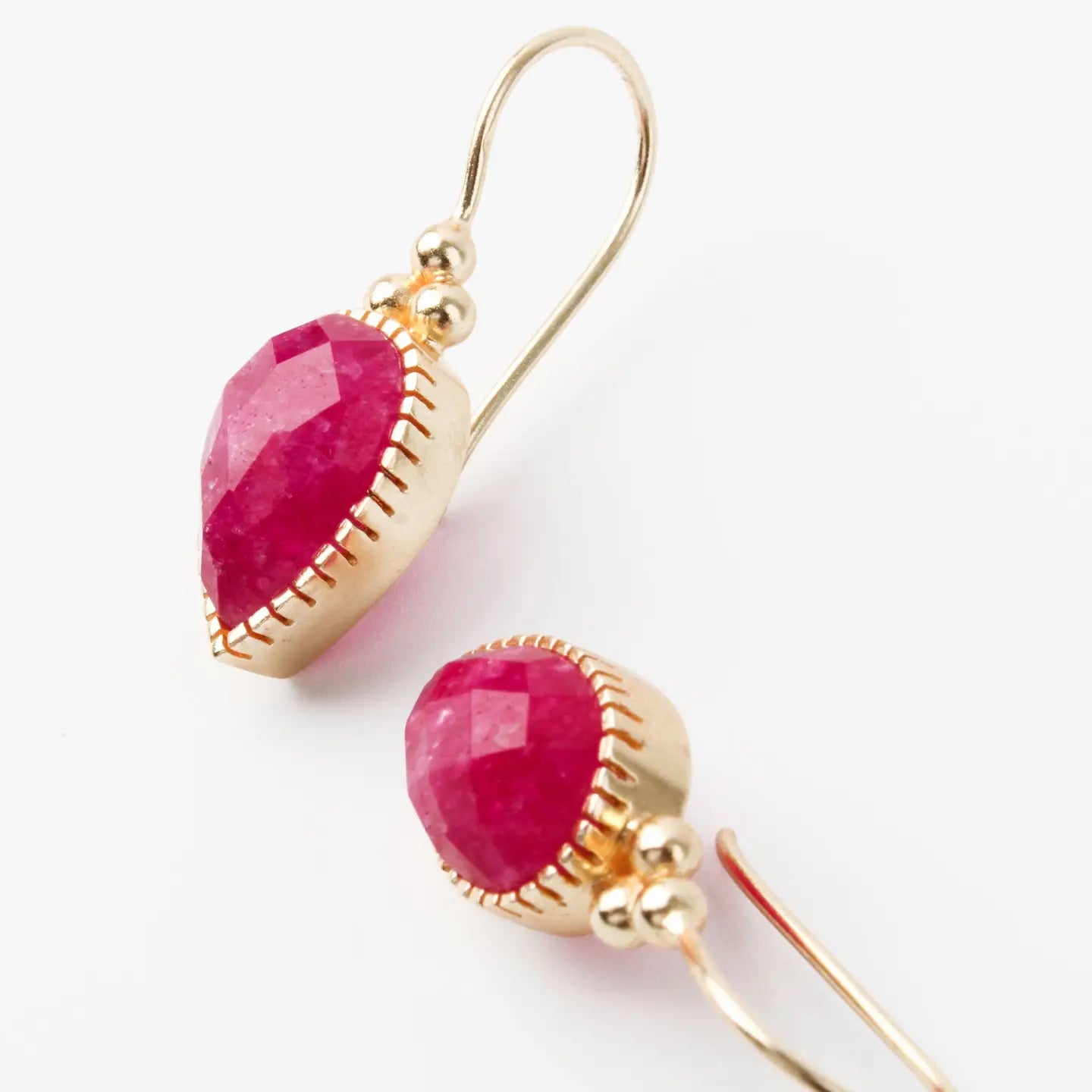My Doris Pink Quartz  Drop Hook Earrings