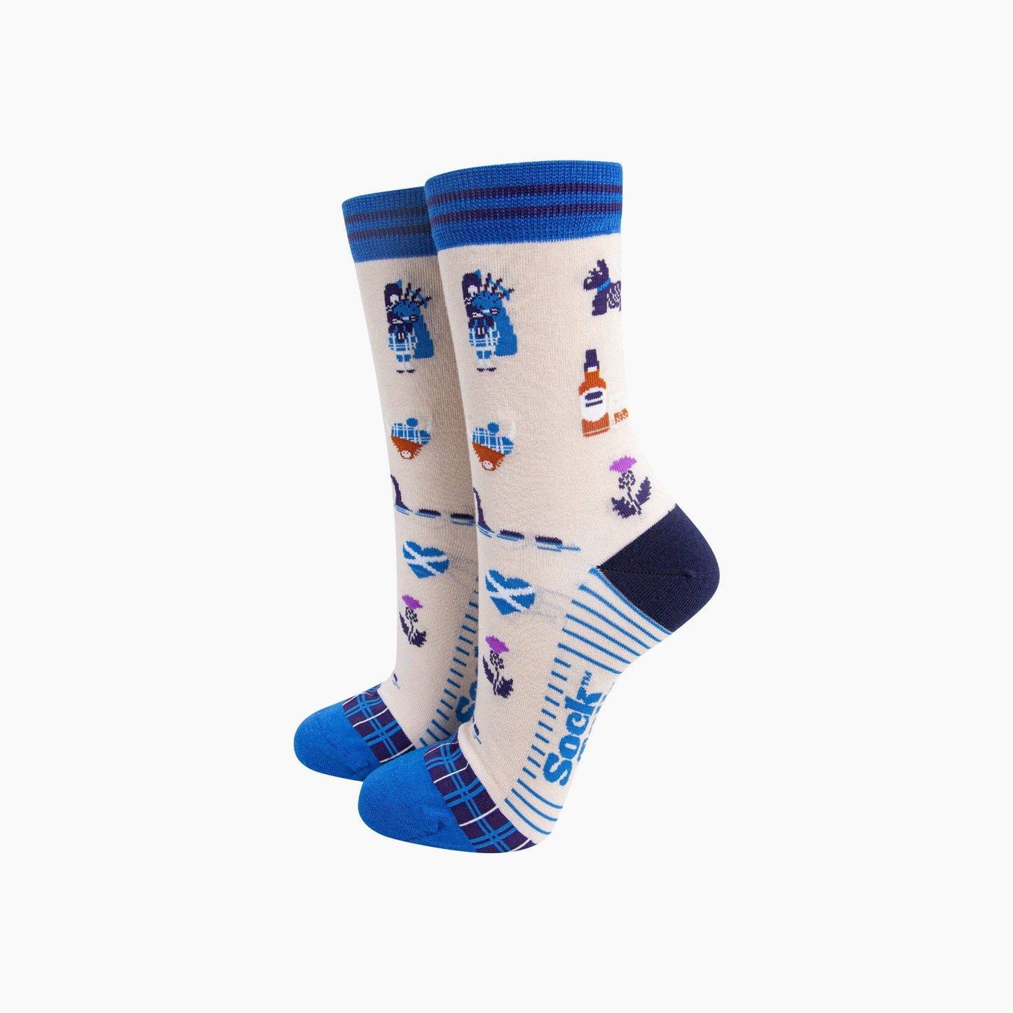 Sock Talk Scotland Landmarks Bamboo Socks in Cream - Precious Sparkle
