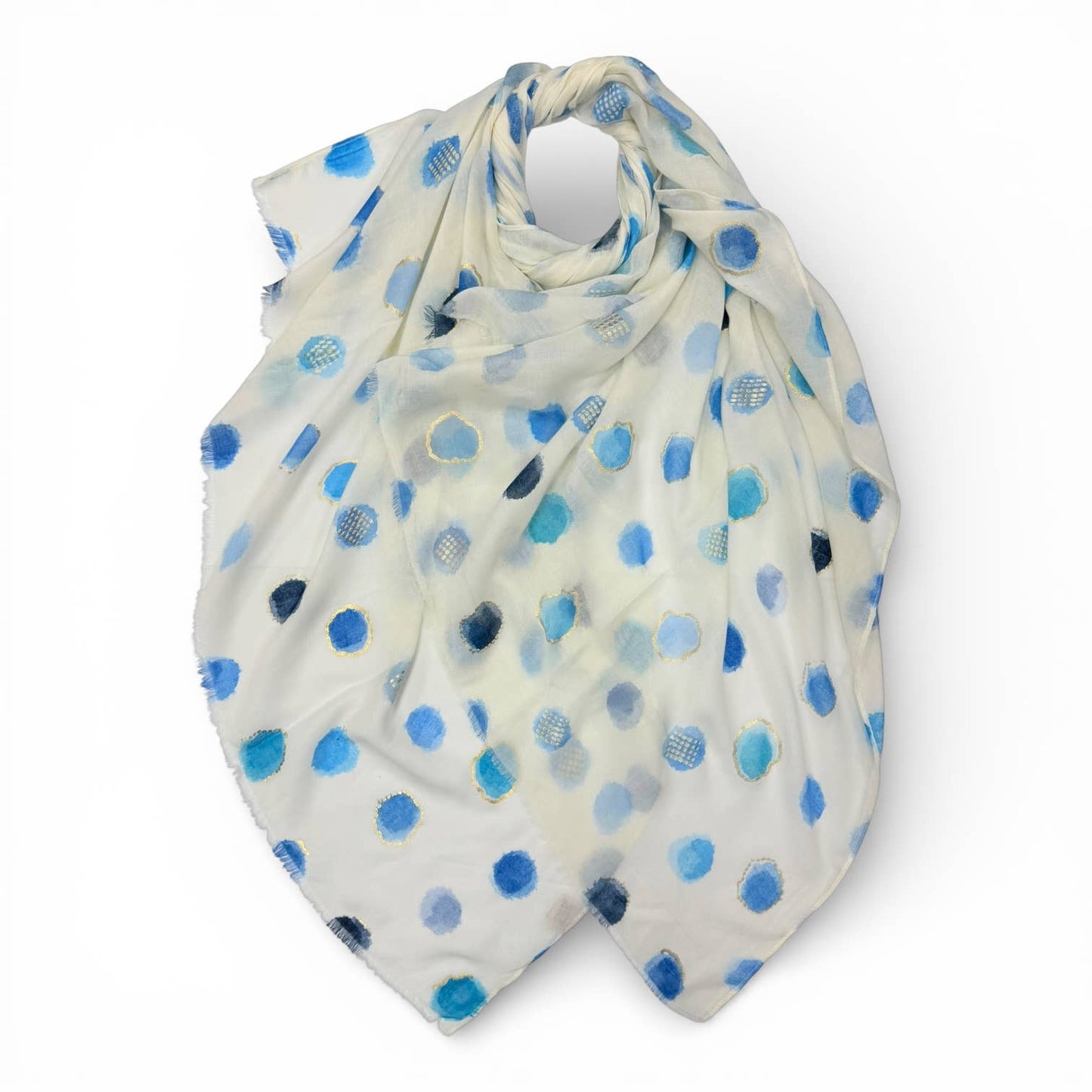 Summer Polka Lightweight Scarf Blue - Precious Sparkle