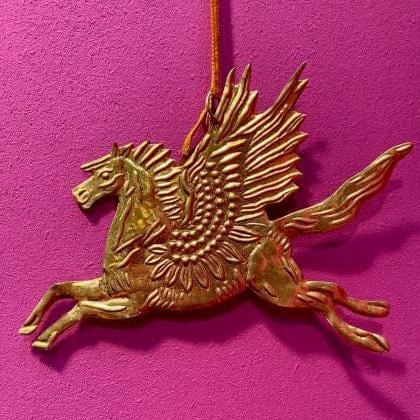 De Weldaad Homewares Flying Horse Gold Metal Ornament