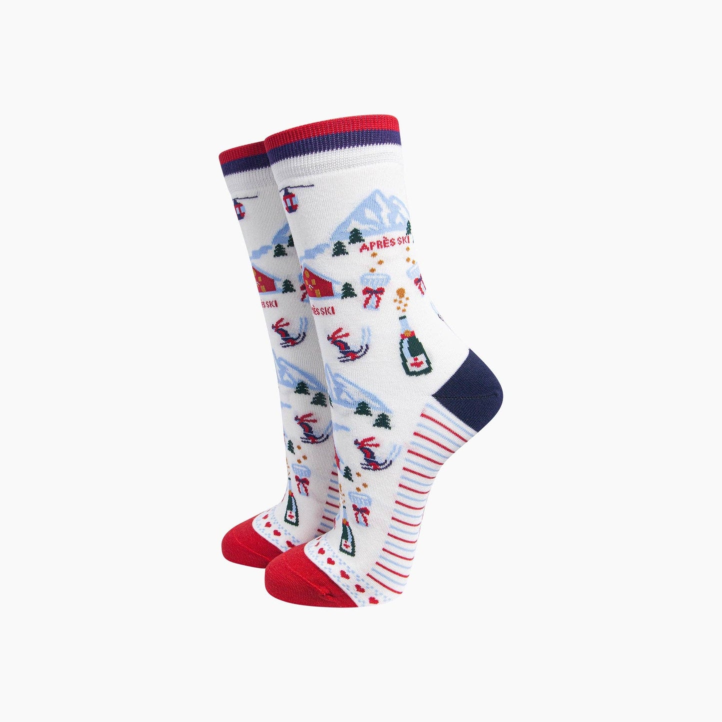 Sock Talk Apres Ski Women's Bamboo Socks in White - Precious Sparkle