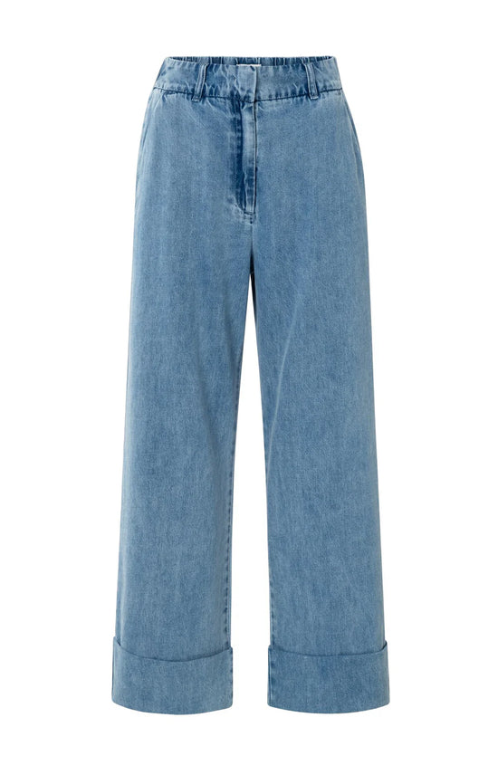 YAYA Denim Trousers with Turn-Ups
