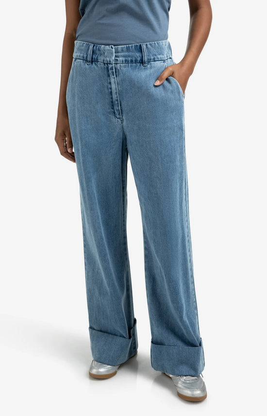 YAYA Denim Trousers with Turn-Ups