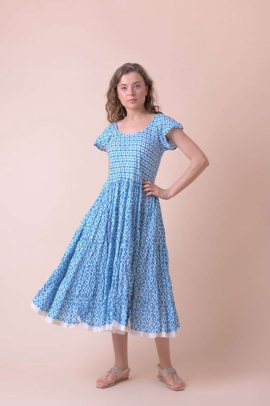 Dream Fashion M Handprint Dream Apparel Pranella Dress Blue