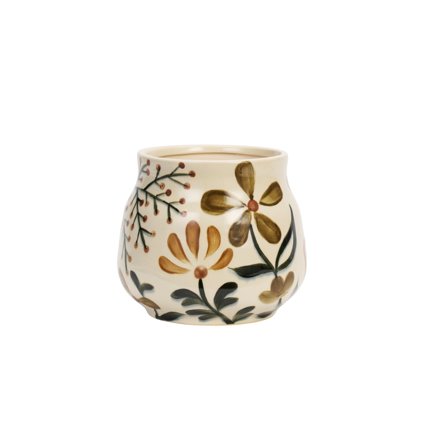 Madam Stoltz Hand-painted Stoneware Flower Pot