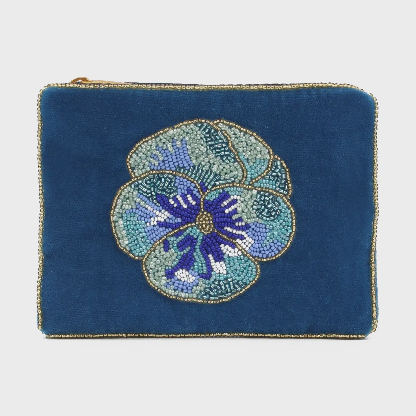 My Doris Blue Pansy Small Pouch - Precious Sparkle