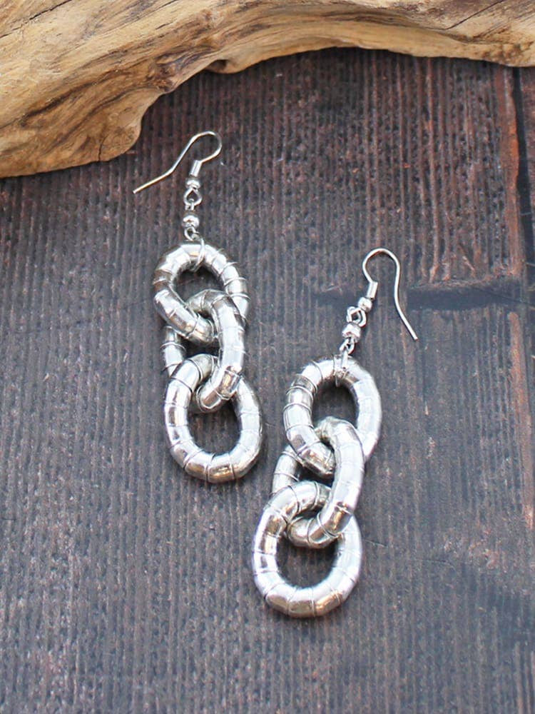 Suzie Blue Snake Loop Earrings