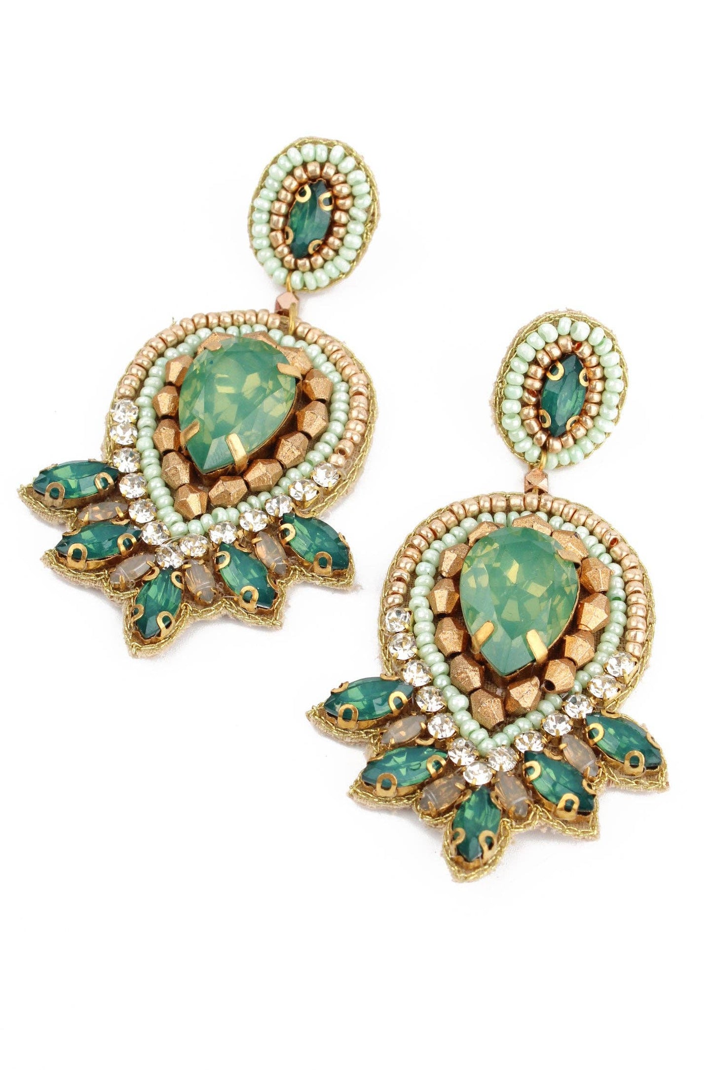 My Doris Mint Green Art Deco Earrings