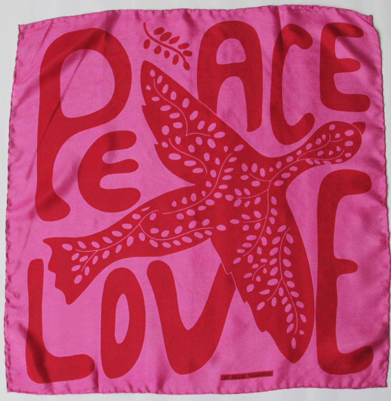 Les Belles Vagabondes Mini Peace & Love Scarf Fuchsia - Precious Sparkle