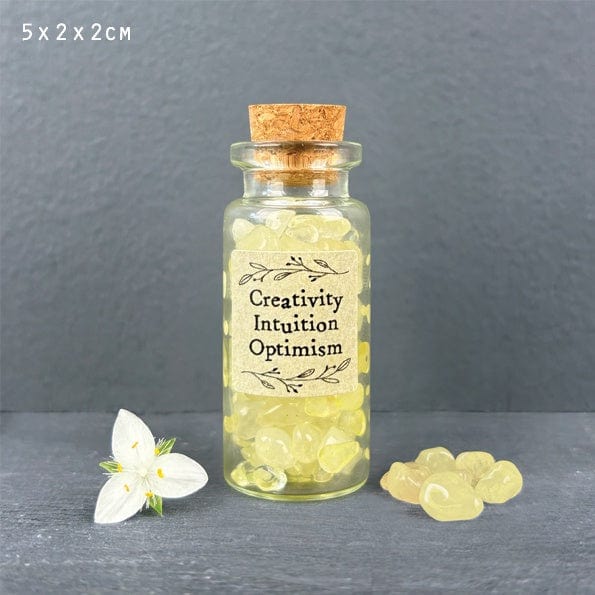 East of India Homewares East of India Bottle of Crystals Yellow Aventurine