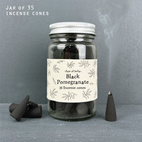 East of India Homewares East of India Jar of Incense Cones Black Pomegranate