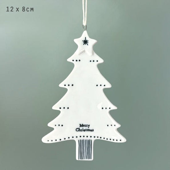 East of India Homewares East of India Porcelain Hanger Tree/Merry Christmas