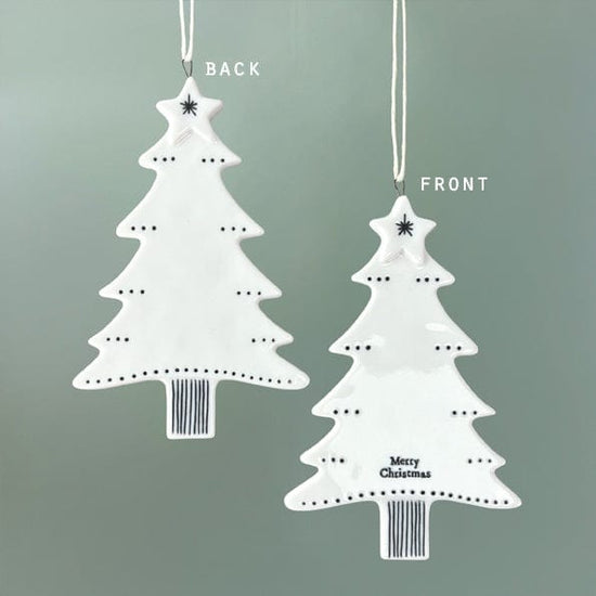 East of India Homewares East of India Porcelain Hanger Tree/Merry Christmas