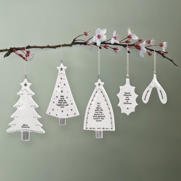 East of India Homewares East of India Porcelain Mistletoe Christmas Wishes