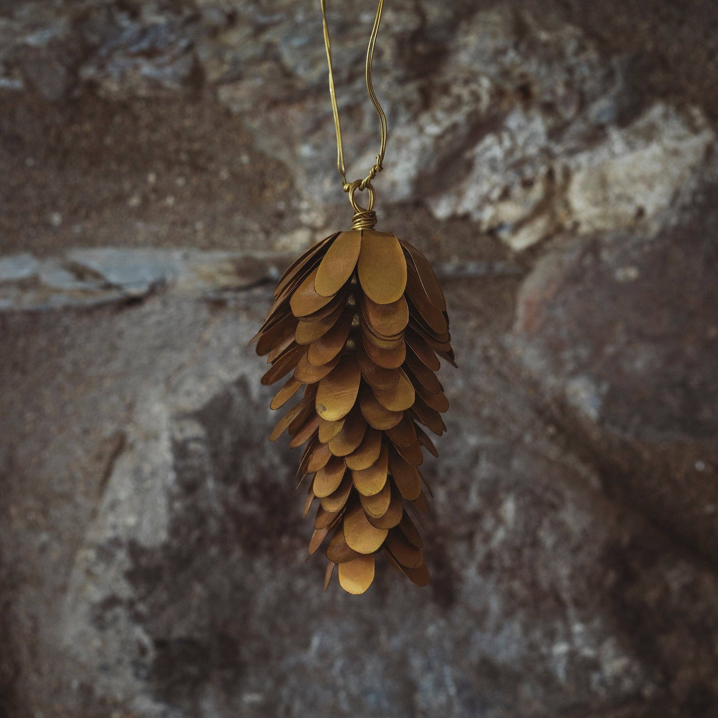 Brass Pine Cone Decorations: 7 cm