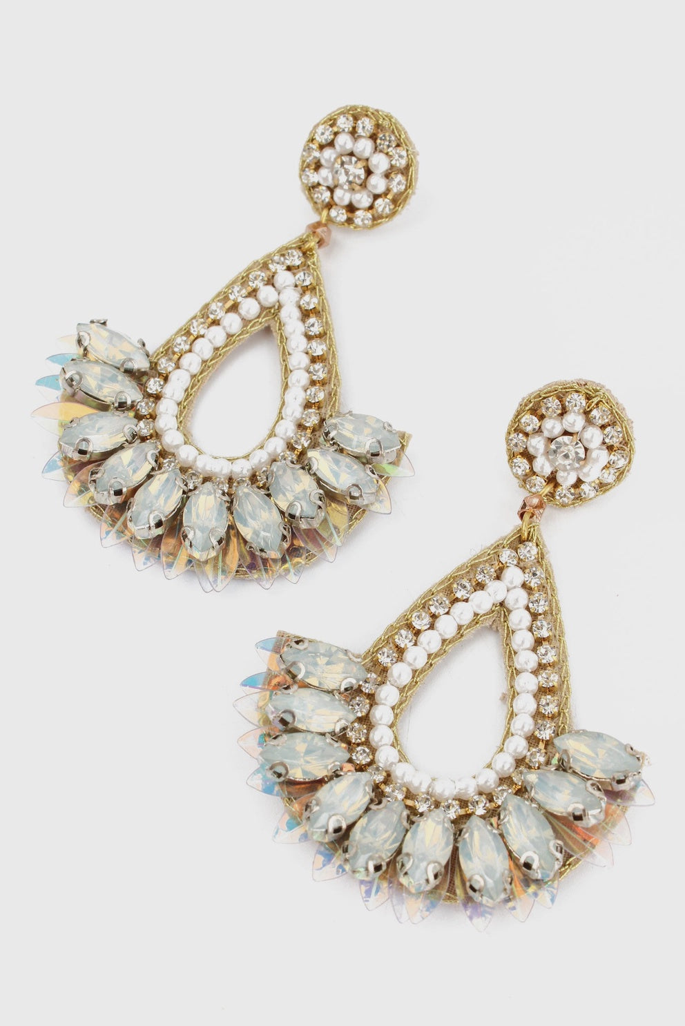 My Doris Pearl & White Art Deco Earrings
