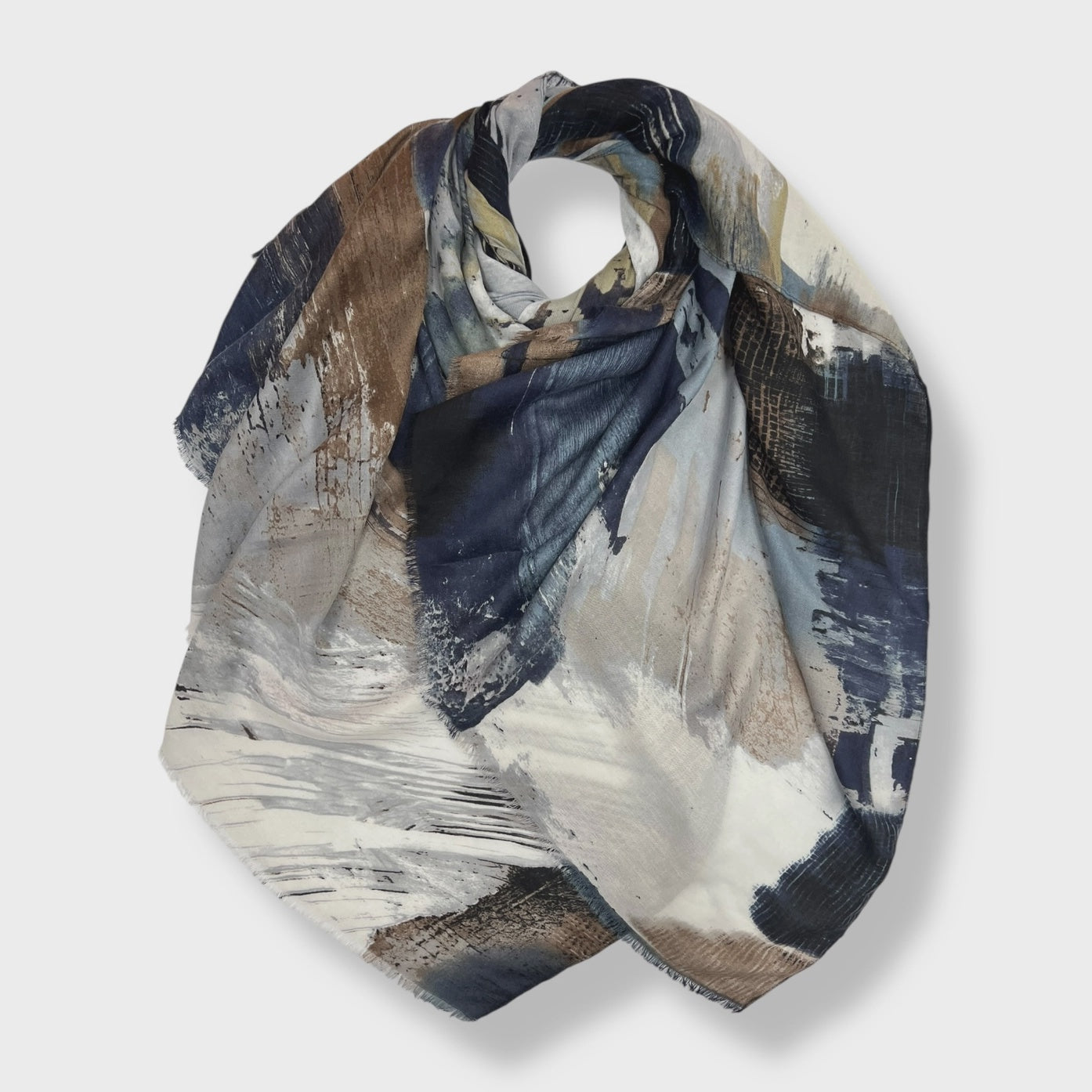Abstract Painting Scarf Navy