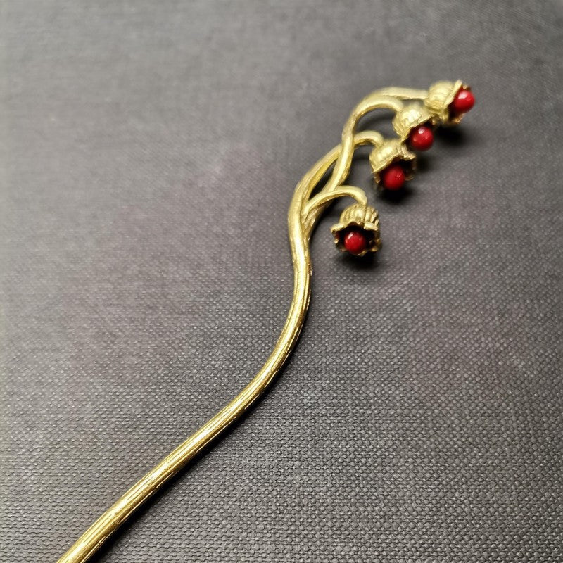 Flower Bud Hair Stick/Pin Gold - Precious Sparkle