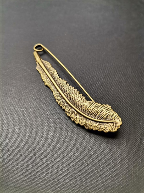 Feather Brooch Raw Bronze - Precious Sparkle