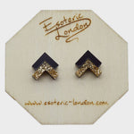 Esoteric London Jewellery Block & Shadow Geometric Stud Earrings Gold