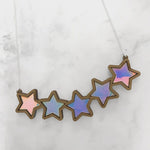 Esoteric London Jewellery Five Iridescent Stars Bib Necklace