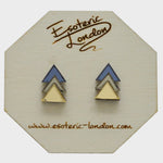 Esoteric London Jewellery Geometric Stud Earrings Grey/Bronze/Gold
