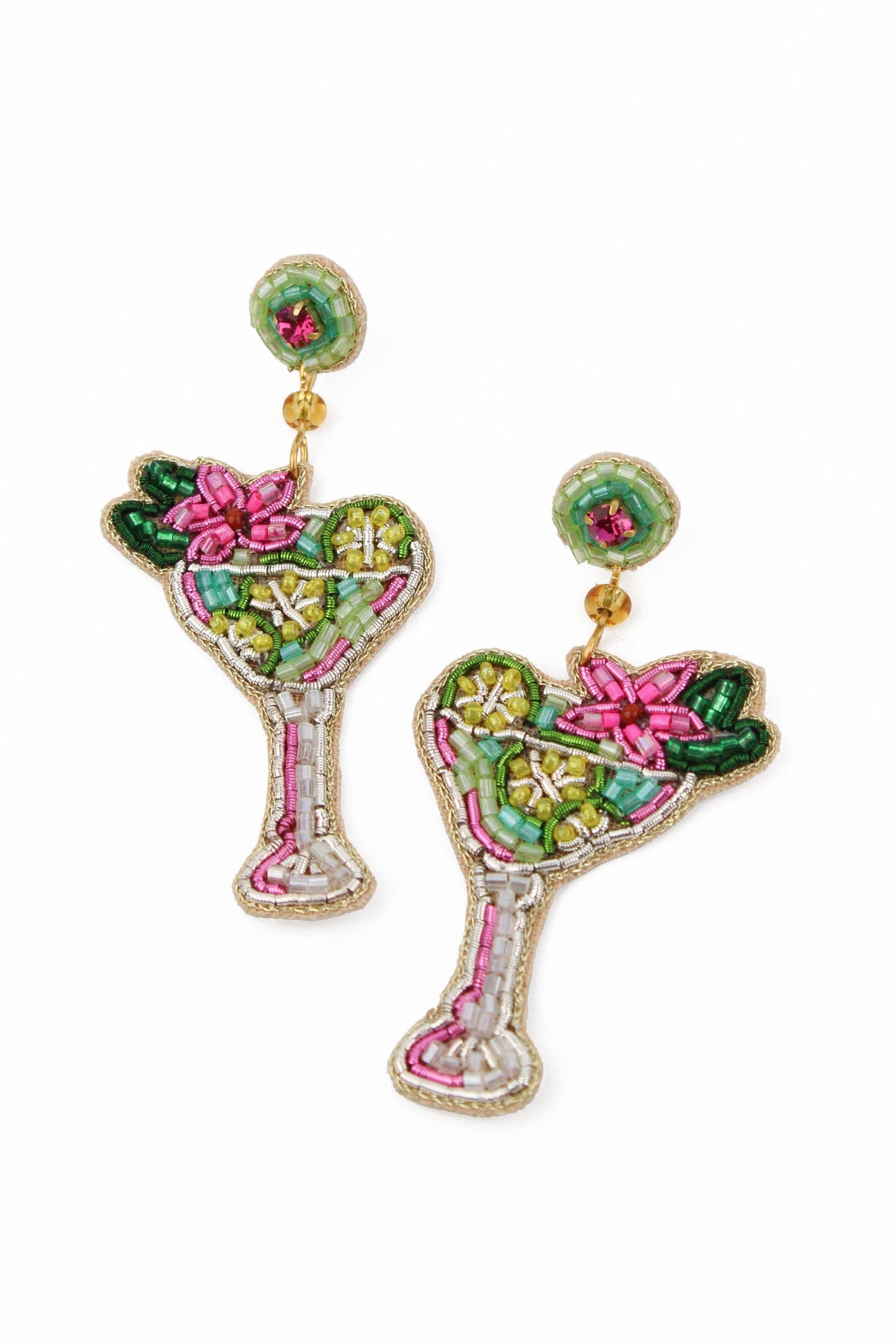 My Doris LIME COCKTAIL BEADED EARRINGS