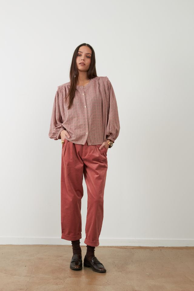 Orfeo Janet Top Rose Check