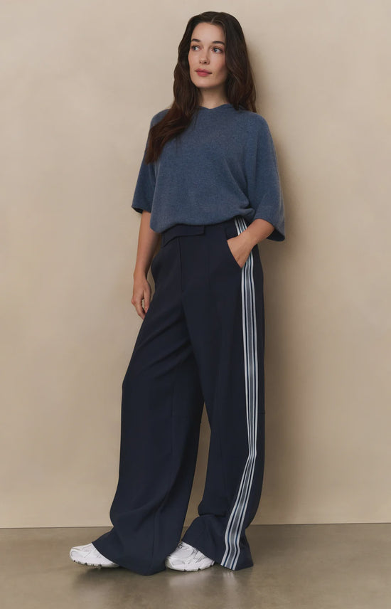 YAYA  High Waist Trousers with Side Stripes