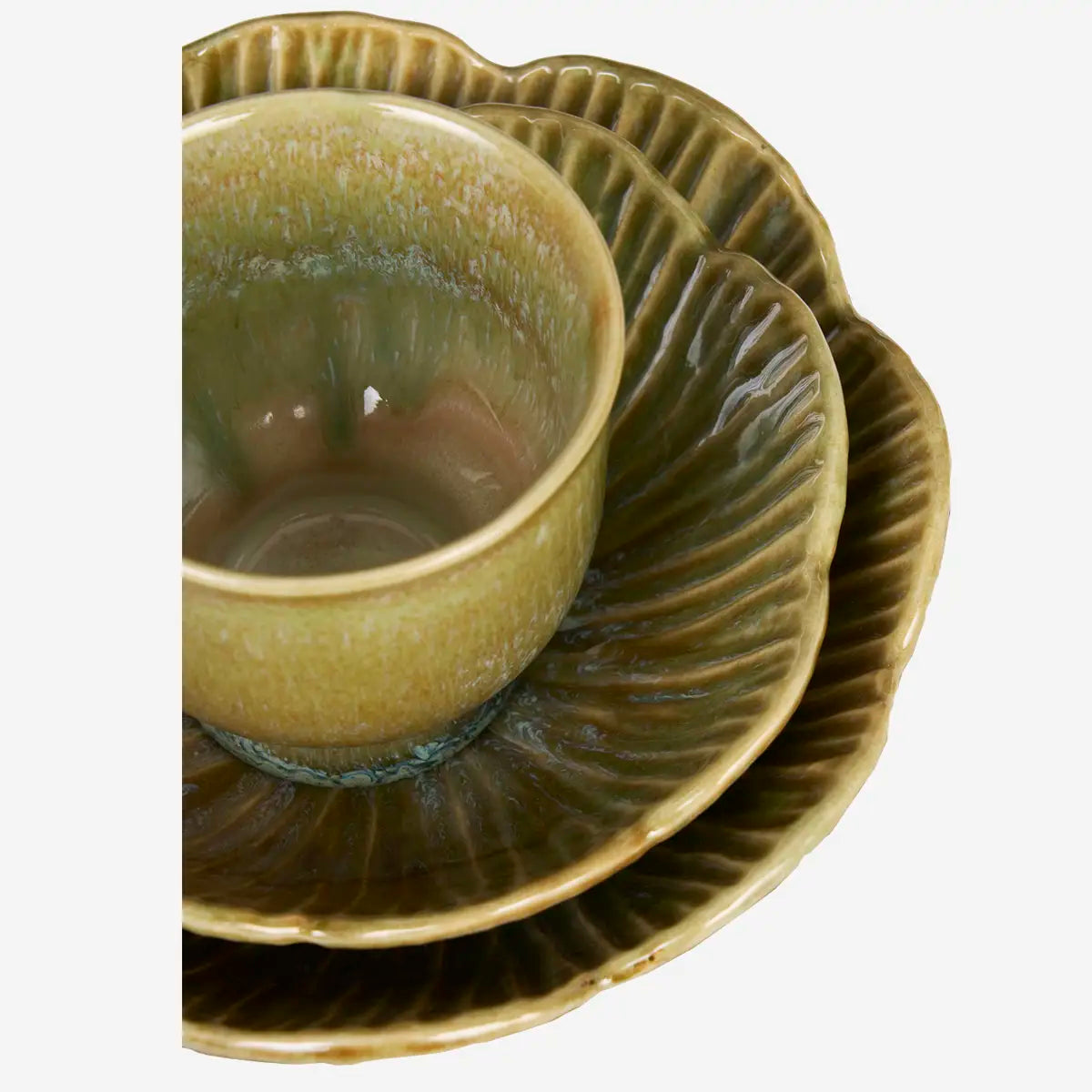 Madam Stoltz Stoneware Cup Small Pedestal Yellow