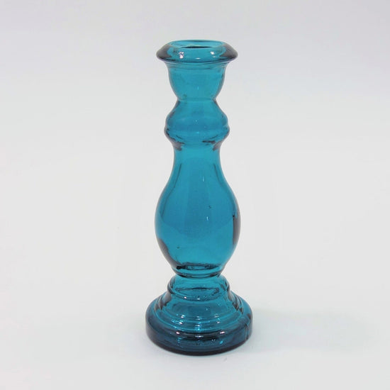 Jarapa Homewares Jarapa Recycled Glass Candlestick Ocean Blue