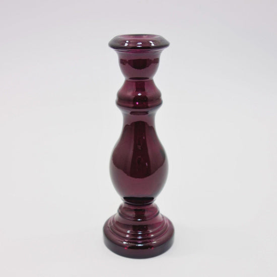 Jarapa Homewares Jarapa Recycled Glass Candlestick Plum