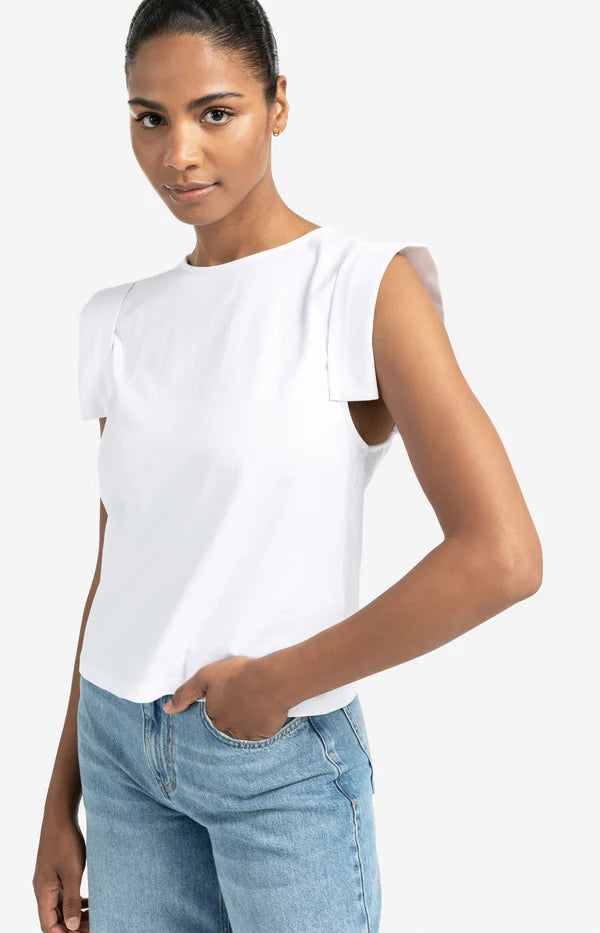 YAYA Jersey Top Fixed Turn Up Sleeves