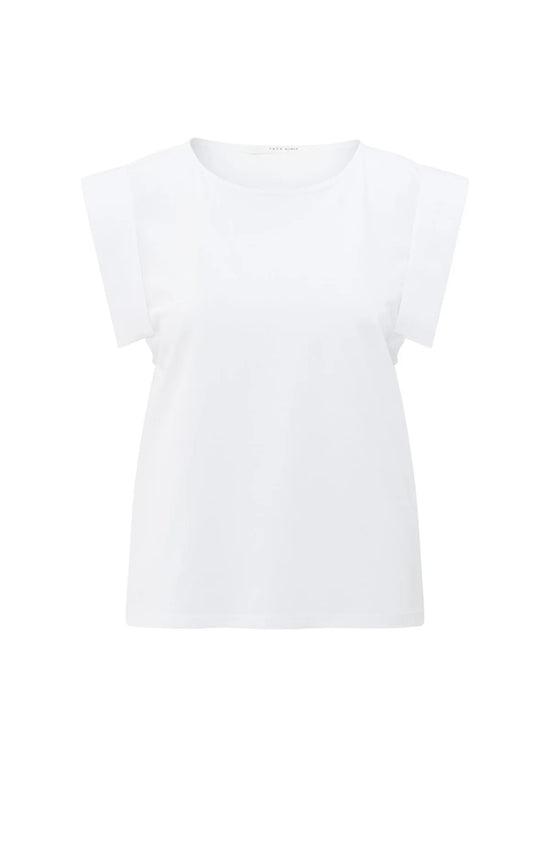 YAYA Jersey Top Fixed Turn Up Sleeves