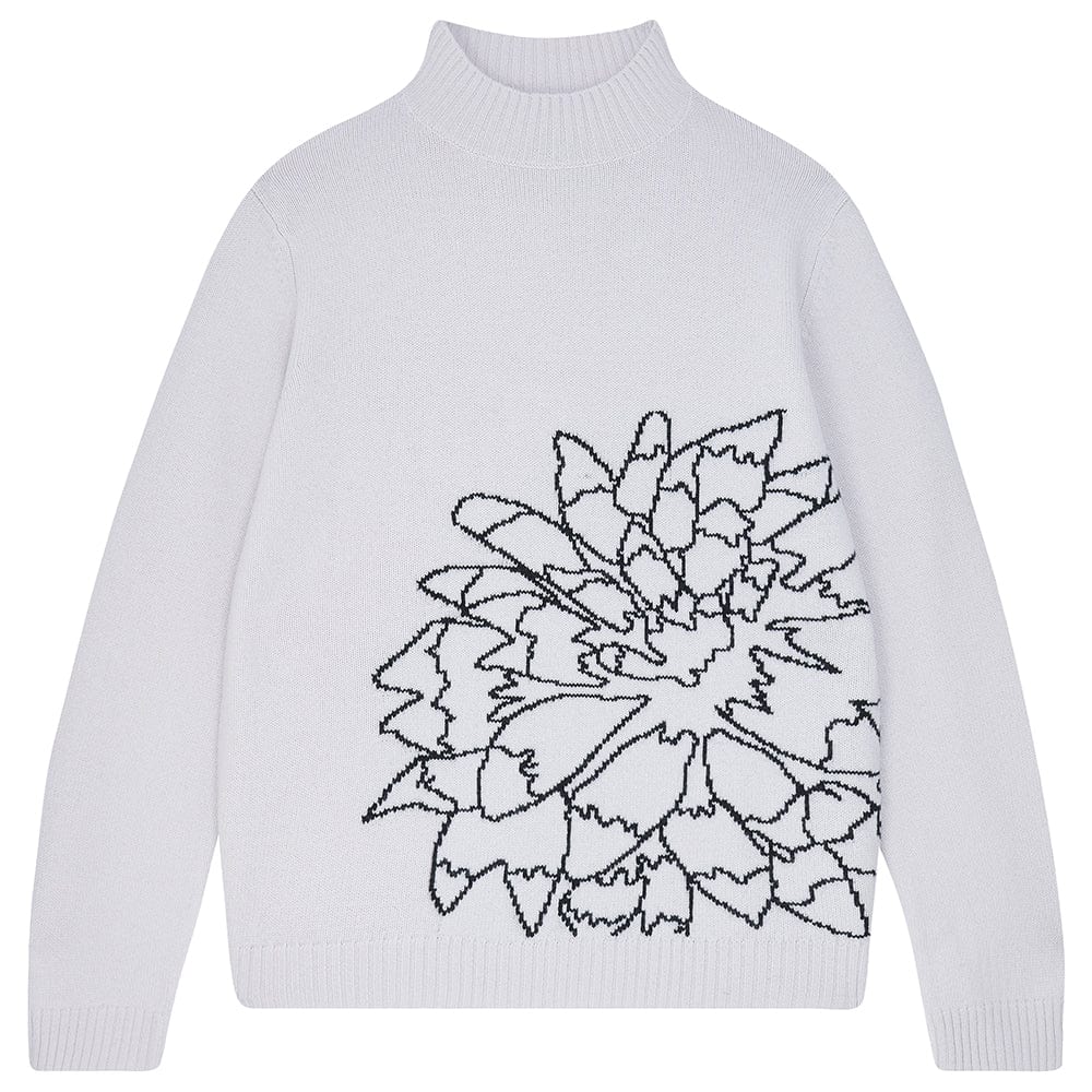 Jumper 1234 Fashion Jumper 1234 Cashmere Flower Outline Turtleneck