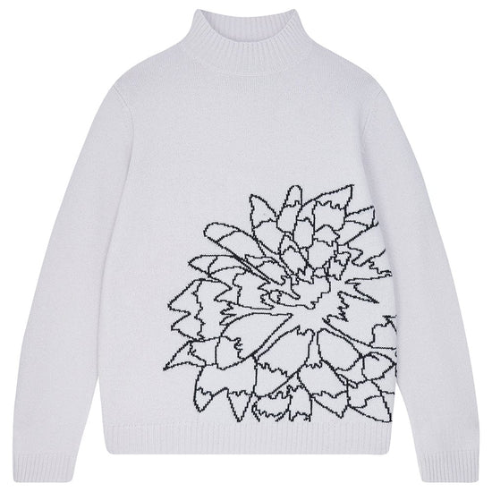 Jumper 1234 Fashion Jumper 1234 Cashmere Flower Outline Turtleneck