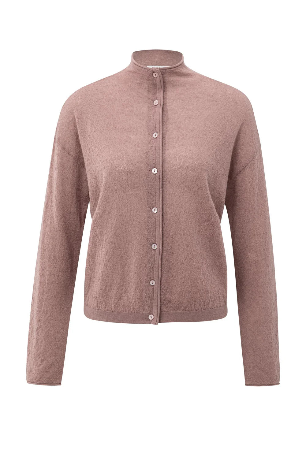 YAYA Cardigan with High Neckline Blush Pink