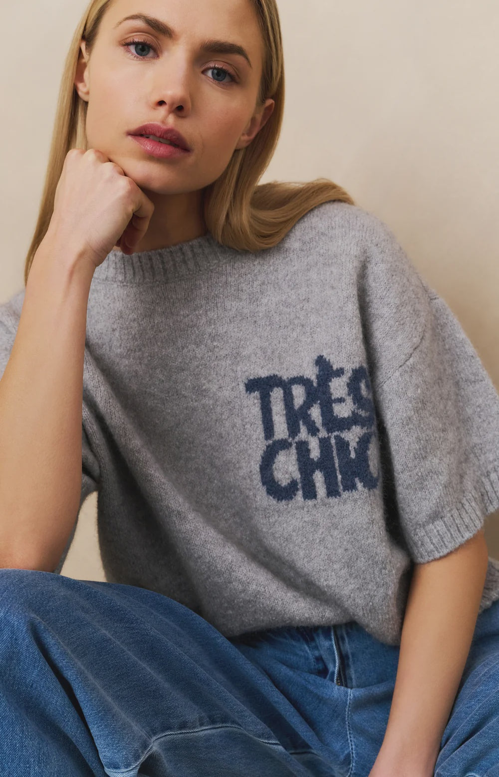 YAYA Short Sleeve Jumper Tres Chic