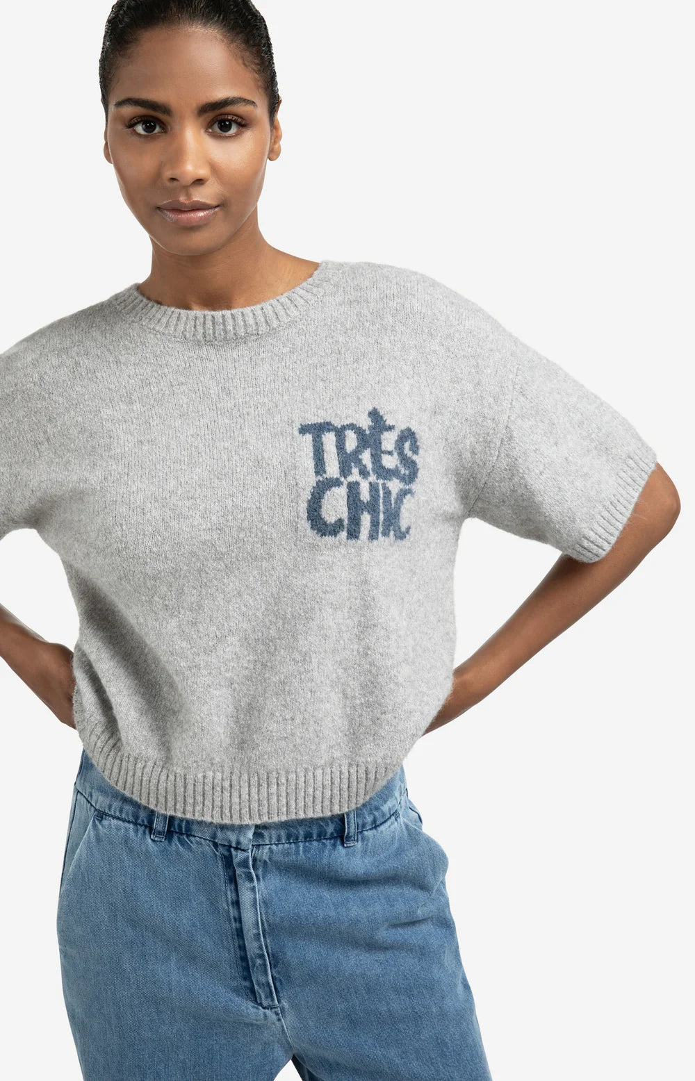 YAYA Short Sleeve Jumper Tres Chic
