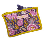 La P'tite Cachottiere Accessories Block Pint Indian Medium Purse Purple/Yellow