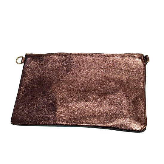 Les Cleias Accessories Bronze Les Cleias Leather Zip Clutch/Shoulder Bag