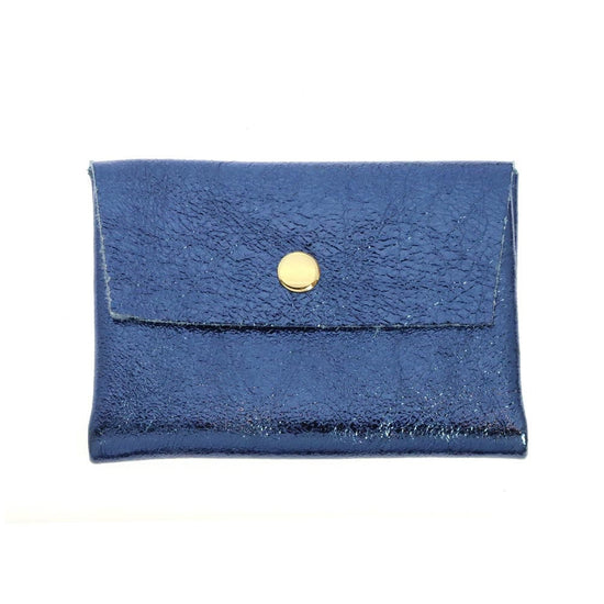 Les Cleias Accessories Denim Blue Les Cleias Metallic Leather Coin Purse