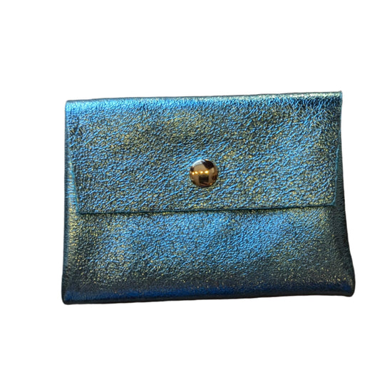 Les Cleias Accessories Light Blue Les Cleias Metallic Leather Coin Purse