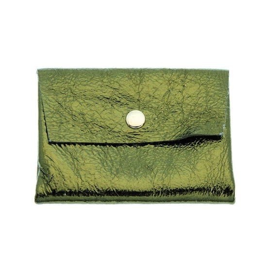 Les Cleias Accessories Olive Green Les Cleias Metallic Leather Coin Purse