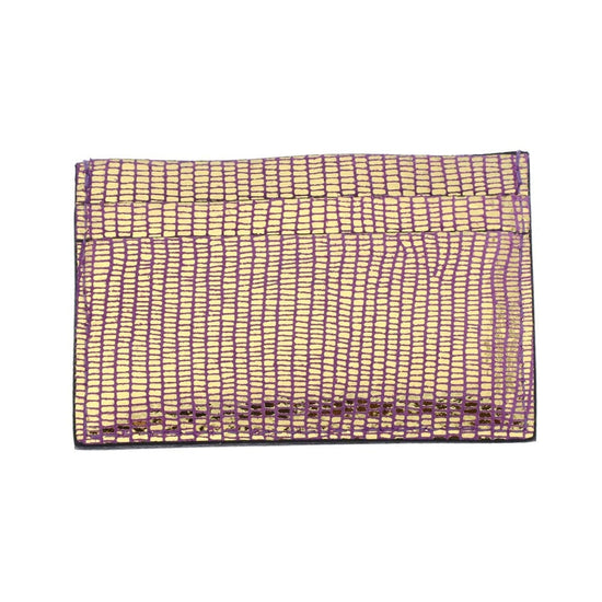 Les Cleias Accessories Purple Les Cleias Lilo Leather Card Holder Metallic