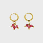 Les Cleias Jewellery Les Cleias Axelia Gold Earrings Fuchsia