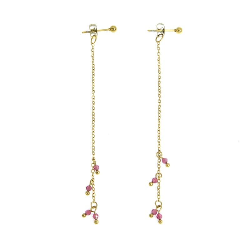 Les Cleias Jewellery Les Cleias Eloise Long Earrings Pink