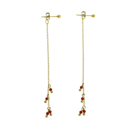 Les Cleias Jewellery Les Cleias Eloise Long Earrings Red