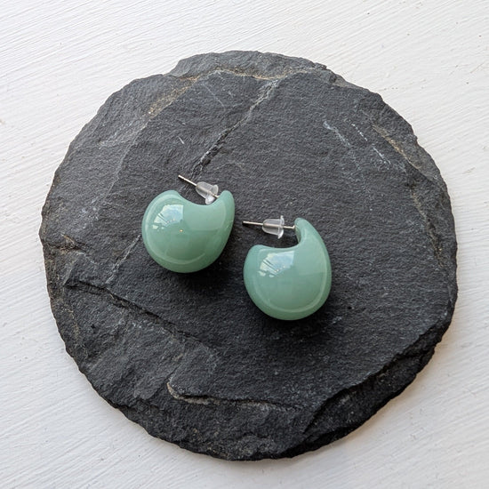 Les Cleias Jewellery Les Cleias Francoise Resin Earrings Pale Aqua